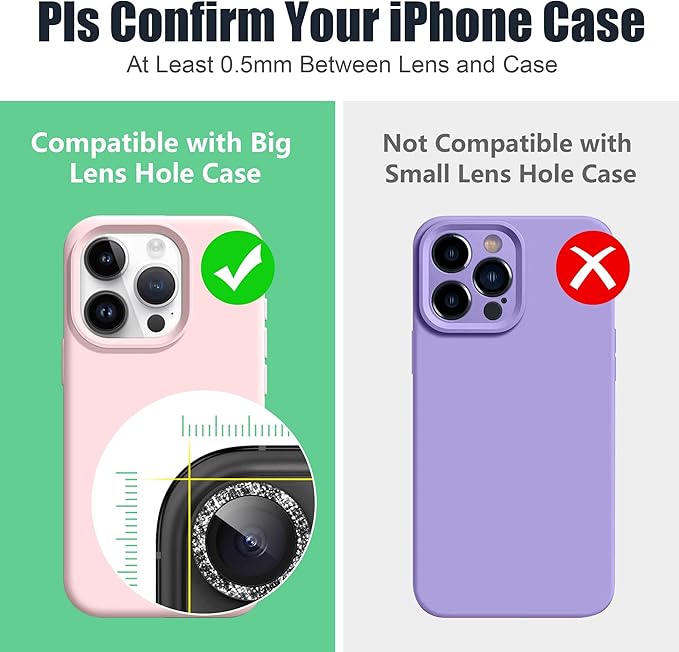 AGVEE 3+3 6 Pack for iPhone 16 Pro 6.3" / 16 Pro Max 6.9" Camera Lens Cover - Image 3