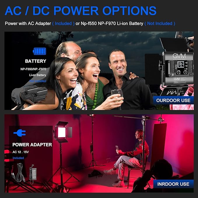 GVM RGB Video Lighting, 360° Full Color Led Video Light - Image 4