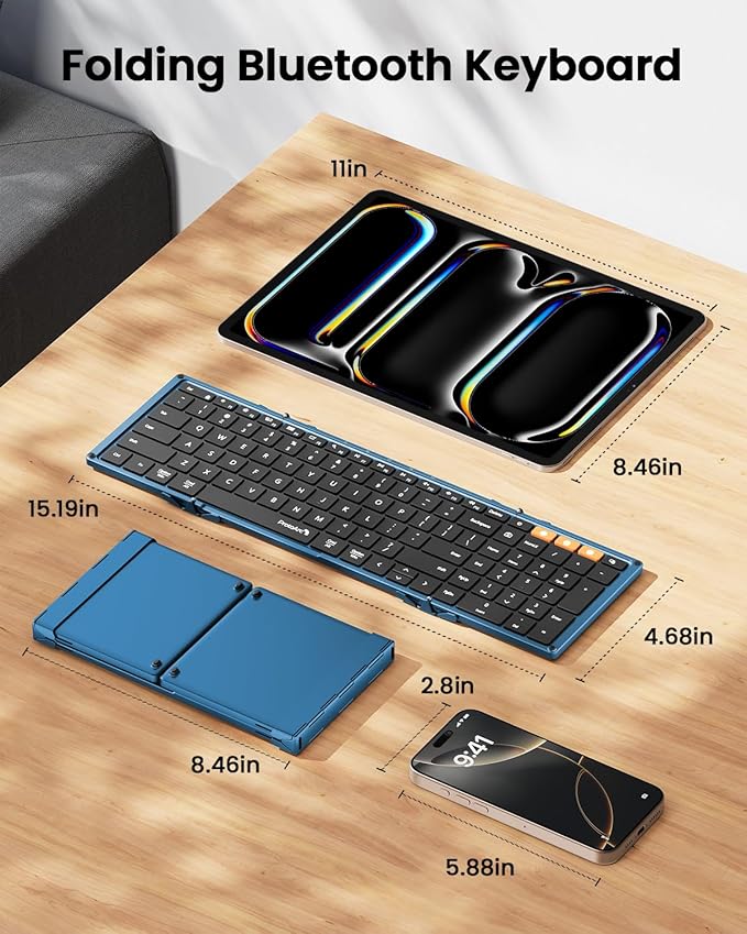 ProtoArc Foldable Bluetooth Keyboard, XK01 Folding Wireless Portable Keyboard - Image 4