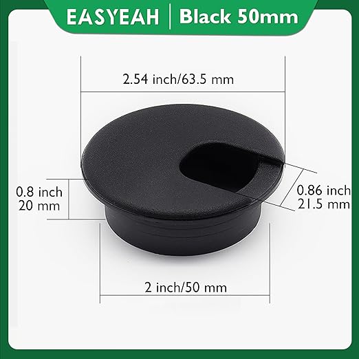 2 Pcs Desk Grommet 2" / 50 mm, Desk Cord Hole Cover, Cable Grommet ABS Plastic - Image 8