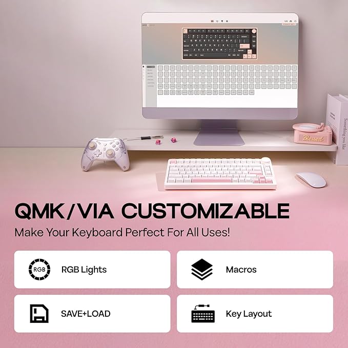 EPOMAKER QK81 75% Wireless Mechanical Gaming Keyboard, QMK/VIA Programmable and - Image 5