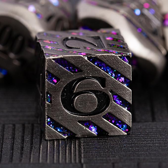 DND Metal Stripe Dice Set - Image 3