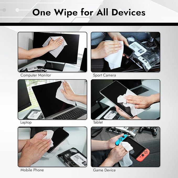 Air Jungles Electronic Wipes Screen Cleaning 70 Count, Quick Dry, Extra Large - Image 5