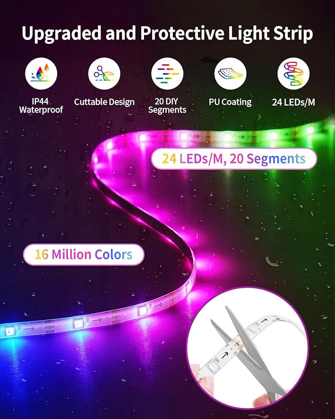 RGB+IC LED Strip Lights, Smart Bluetooth LED Light - Image 4