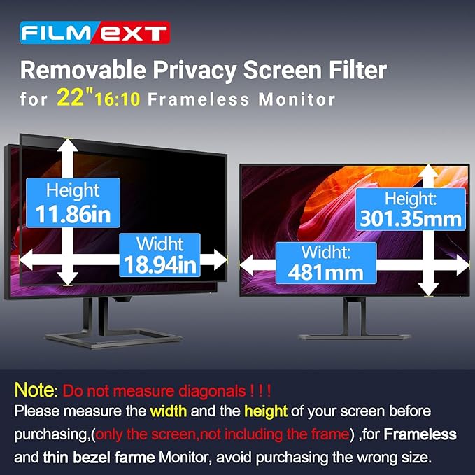 FILMEXT [2 Pack 22 Inch Computer Privacy Screen Filter - Image 6
