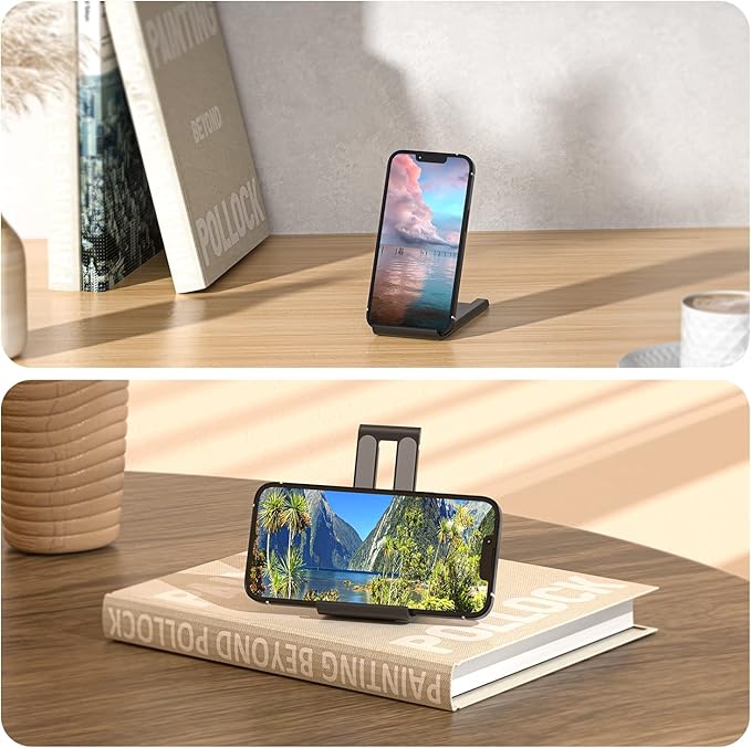 ESSAGER 2 Pack Cell Phone Stand, Adjustable Foldable Mini Mobile Phone Holder - Image 4