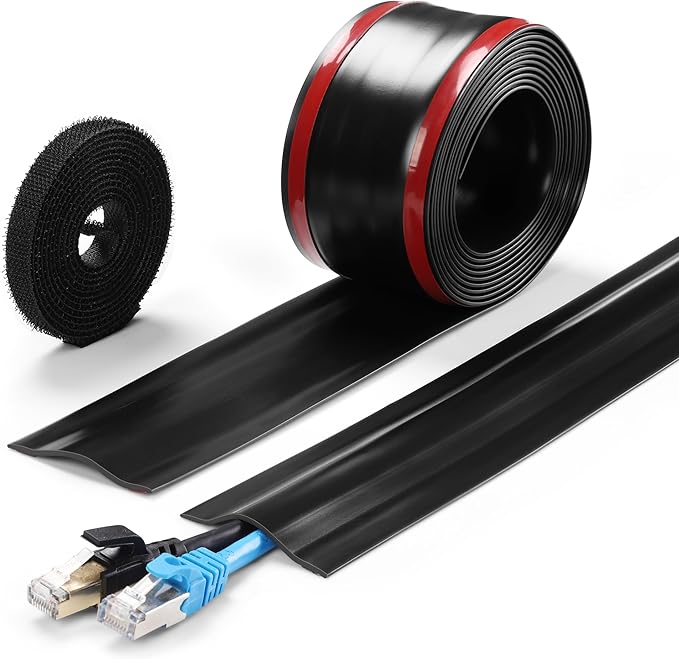 16.4ft Cord Cover Floor, Soft PVC Cord Covers by ZhiYo