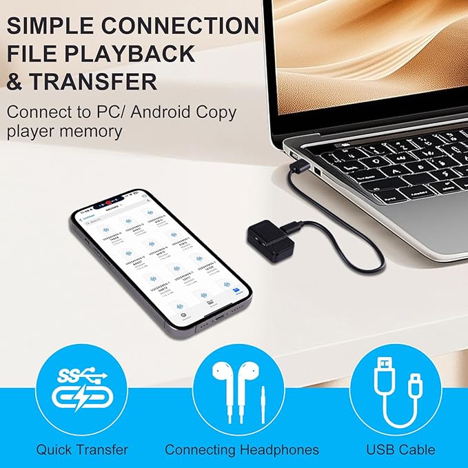 Mini Voice Recorder, 64GB Magnetic Voice Activated Recorder - Image 6