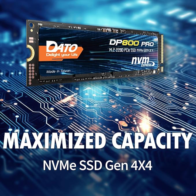 DATO M.2 2280 SSD 512GB, PCIe Gen4 x4 NVMe SSD Internal Solid State Drive - Image 2