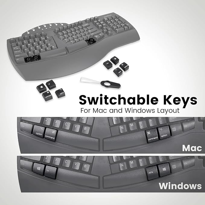 Perixx Periboard-612B Wireless Ergonomic Split Keyboard - Image 6
