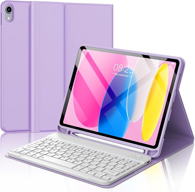 D DINGRICH Keyboard Case for iPad 10th Generation, Rechargeable Detachable by DDINGRICH