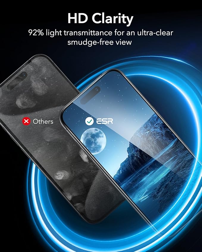 ESR 3 Pack for iPhone 16 / iPhone 15 Screen Protector, Full Coverage Tempered - Image 6