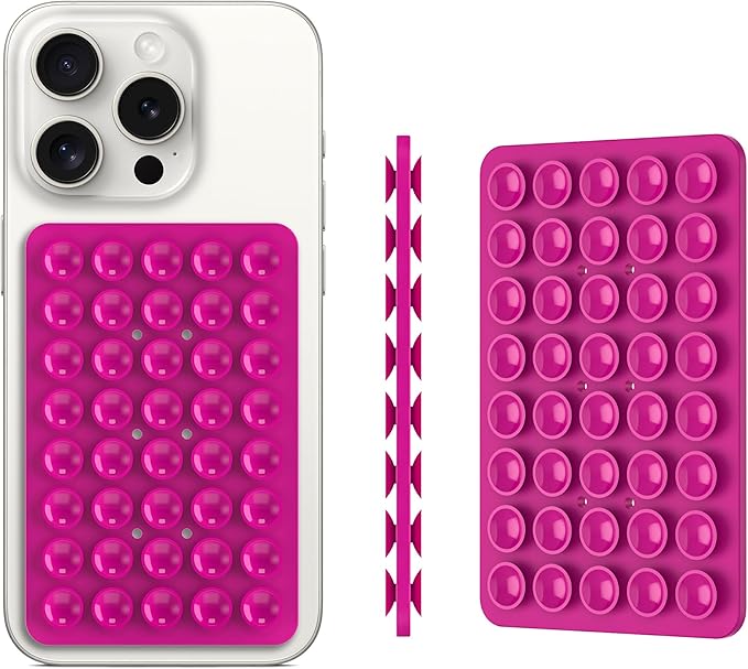 2PACK Silicone Double Sided Suction Phone Case Mount, Detachable Hands Free & - Image 2