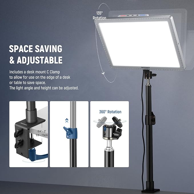 NEEWER GL1 PRO 15.5" Key Light Streaming Light, Video Light - Image 7