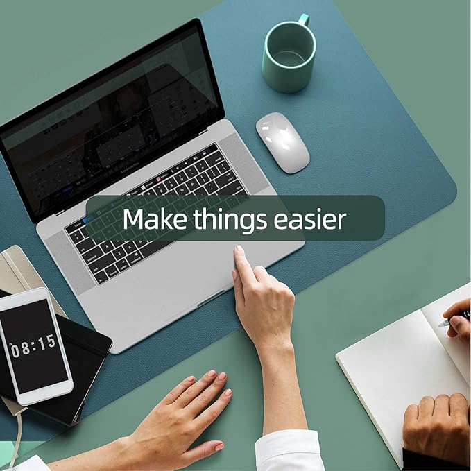 YSAGi Desk Mat, Desk Pad, 35.4" x 17" Laptop Leather Desk Pad Protector - Image 5