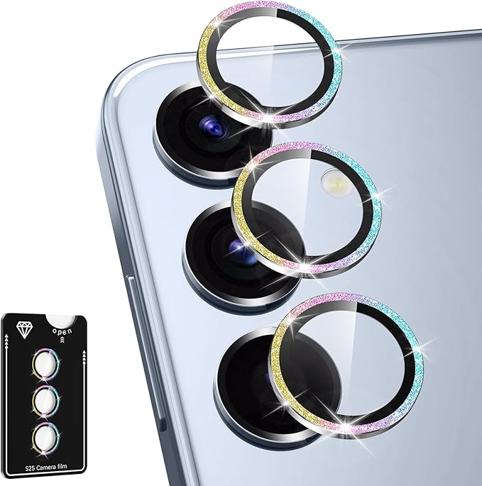 for Samsung Galaxy S25 Camera Lens Protector, Individual Metal Ring Tempered by Btscase