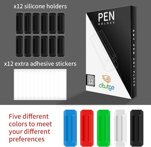 12 Pack Pen Holder for Desk, Silicone Pencil Holder - Image 2