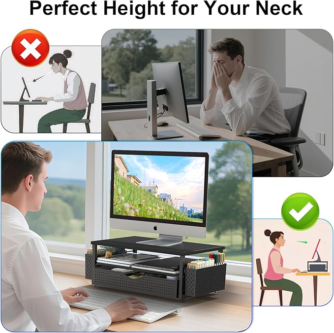 Desk Organizer and Accessories, Computer Monitor Stand Riser - Image 3