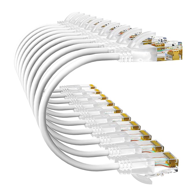 Cat6a Patch Cables 5ft Slim, Cat6 Ethernet Patch Cable Pure Copper, Flexible by 10Gsupxsel