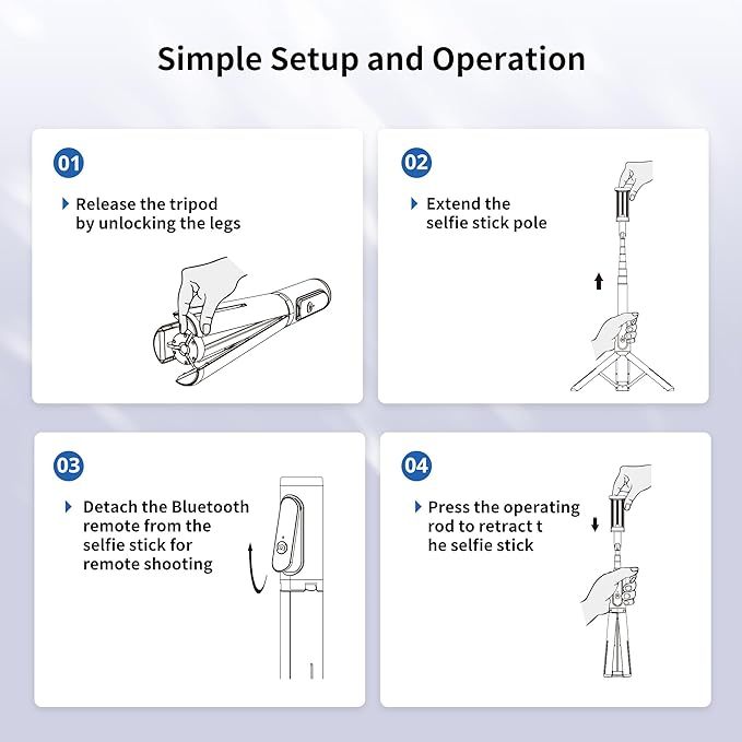 ATUMTEK Selfie Stick Tripod, Extendable 3 in 1 Aluminum Bluetooth Selfie Stick - Image 8