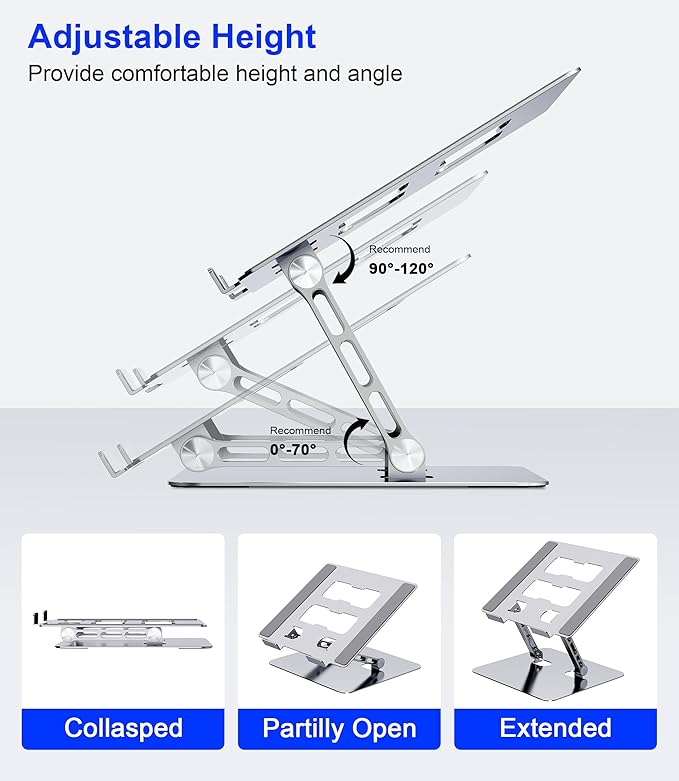 Adjustable Laptop Stand, Ergonomic Foldable Notebook Computer Holder.Compatible - Image 3