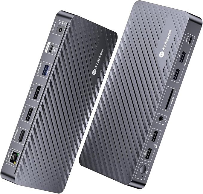 Docking Station Triple Monitor, 100W Laptop Charging, 10Gbps USB-C/A, Plug & by ACTIONSGLOBALUSINC