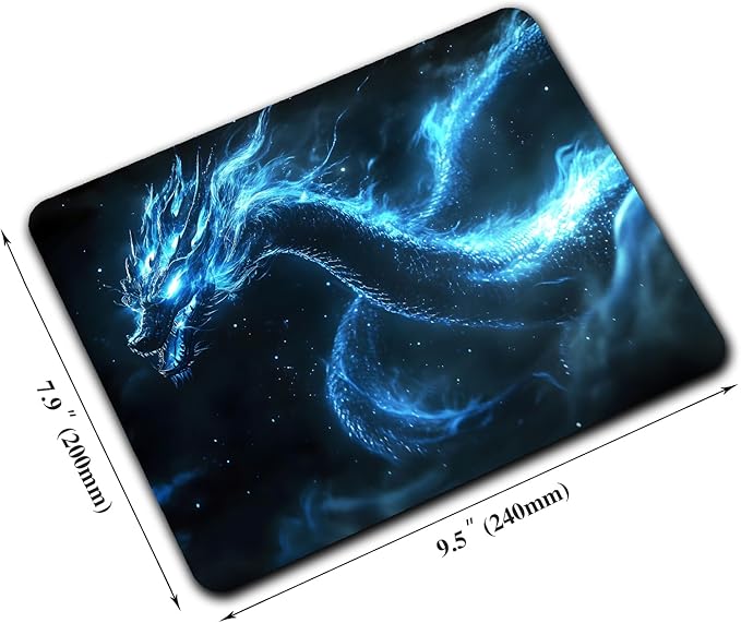 Witchy Blue Japanese Dragon Custom Mouse Pad - Image 2