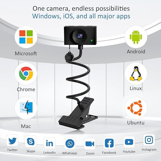 Eye Contact Web Camera for Desktop Computer – 1080P USB Camera - Image 7