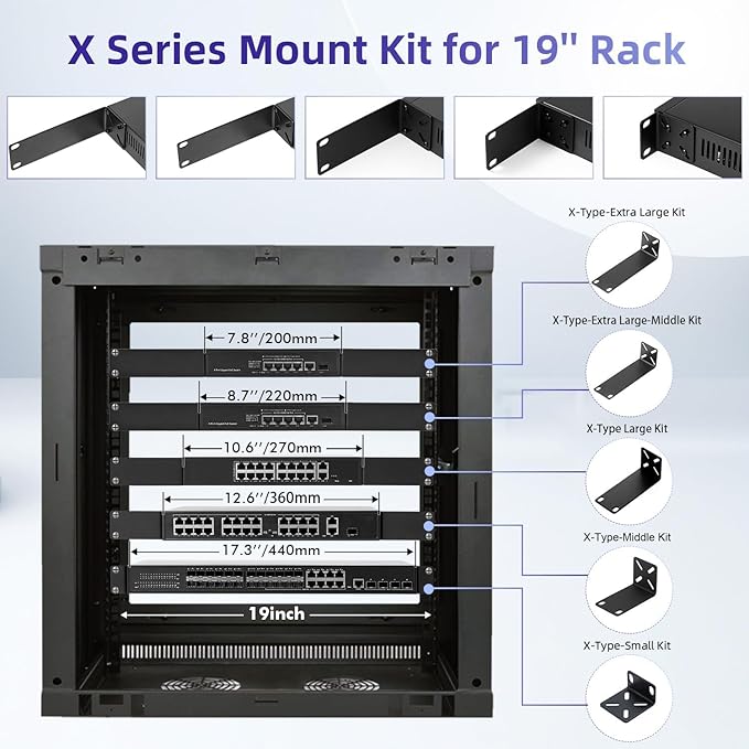 Rack Mount Kit for 7.9 inch Switches, Adjustable Rack Ears for Netgear - Image 3