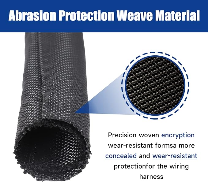 Braided Wire Loom Mesh Woven Flexible Split Sleeving Black Cord Tube - Image 6
