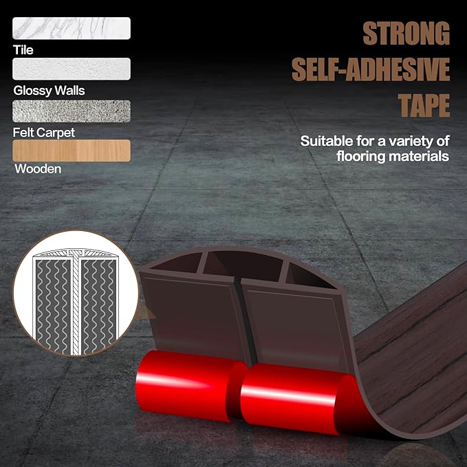 Floor Cord Cover Cavity 0.8"x0.37" Self Adhesive Cord Hider, 10FT Low Profile - Image 4