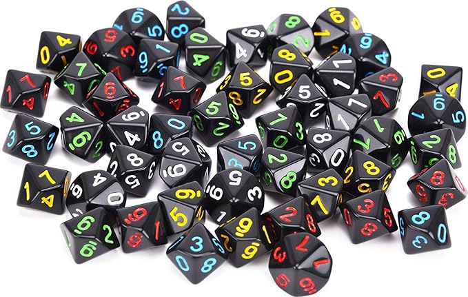 50pcs Assorted D10 Opaque Black - Image 5