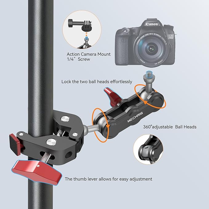 Camera Clamp Mount & 360°Ball Head Magic Arm - Image 2