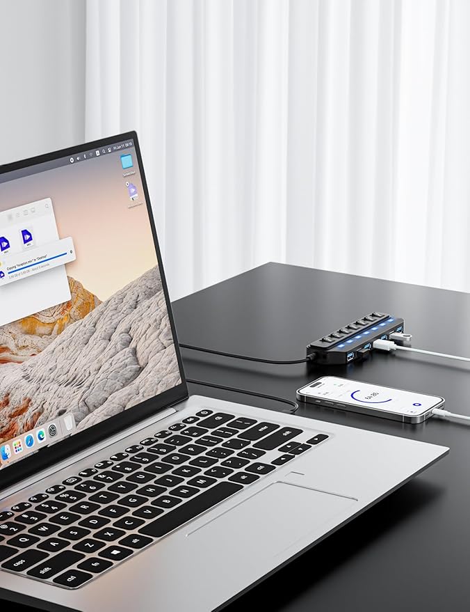 USB Hub 7 Port, USB 3.0 Hub Splitter - Image 7