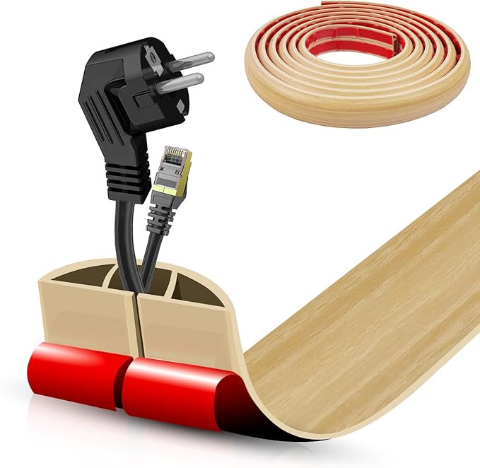 Floor Cord Cover Self Adhesive Cord Hider, 10FT Cable Management, Extension by DBHXXMB-HH