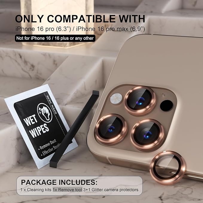 Choiche Compatible for iPhone 16 Pro/iPhone 16 Pro Max Camera Lens Protector - Image 2