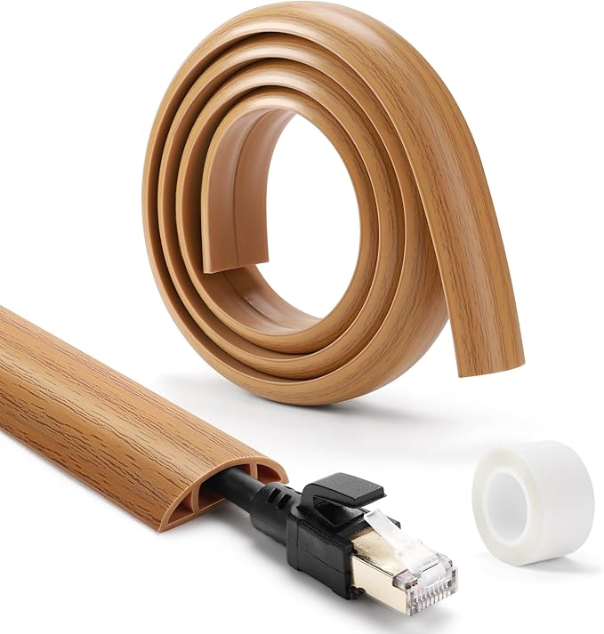 Floor Cord Cover 10ft, Cord Hider Floor Yellow Oak Wood, Floor Cable Management - Image 7