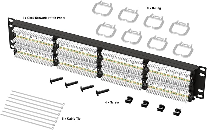Iwillink 10Gbps Cat6A Patch Panel 48 Port, Network Patch Panel UTP 19-Inch - Image 6