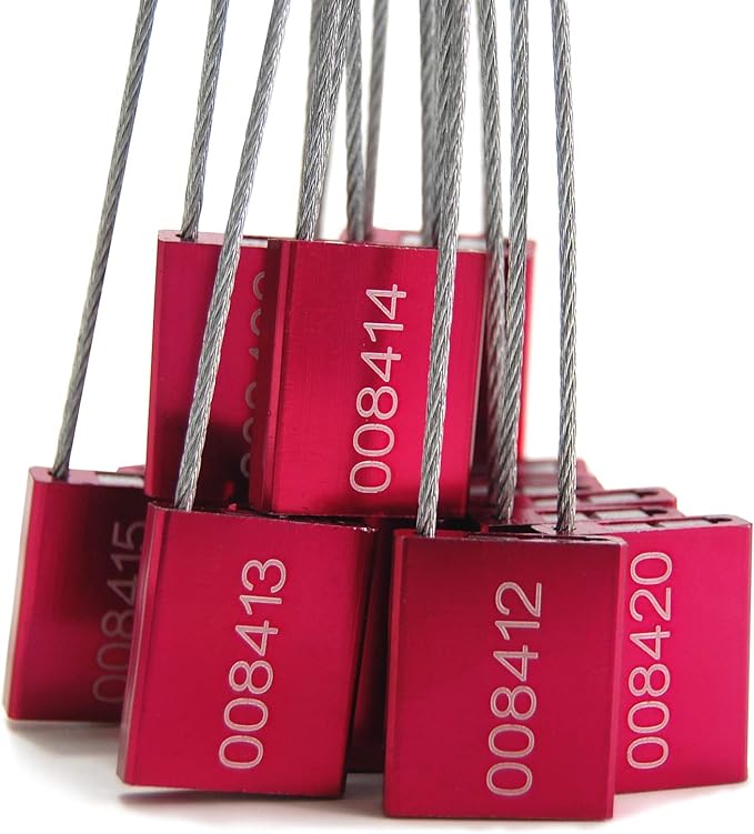 Leadseals 1000 Red Steel Cable Seals Metal Security Tag Numbered Truck Trailer - Image 3