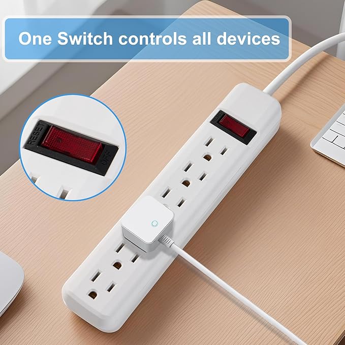 6-Outlet Surge Protector 2pk – 250 Joules, 2ft Cord, 1875W Max – Right Angle - Image 4