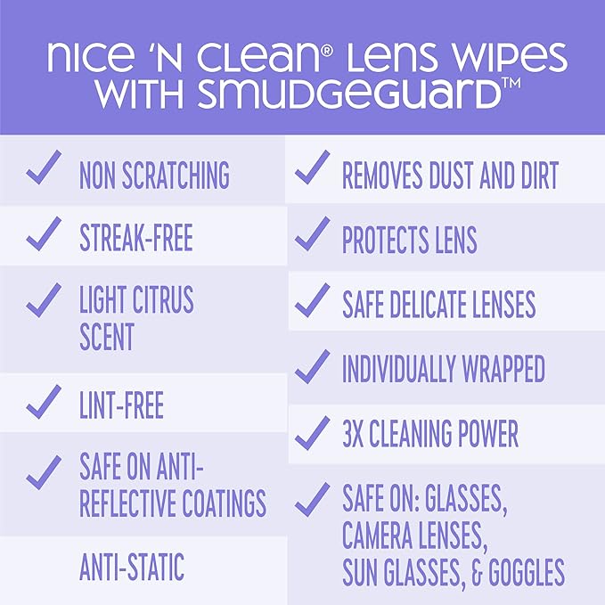 Nice 'N CLEAN SmudgeGuard Lens Wipes | Individually-Wrapped, Pre-Moistened - Image 9