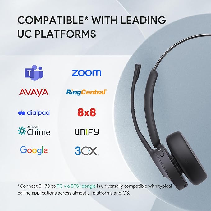 Yealink BH70 Mono Wireless Bluetooth Headset - Image 6