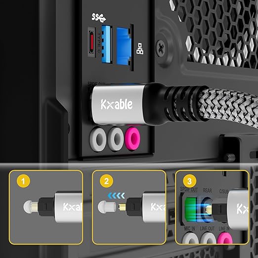 Optical Audio Cable 10 FT, Digital Audio Cable, Toslink Fiber Optic Cord - Image 3