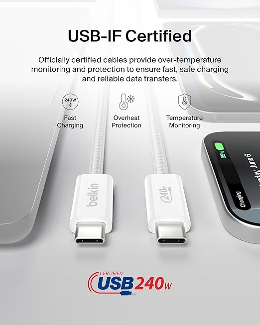 Belkin USB C to USB C Cable ​2-Pack, 240W - Image 4
