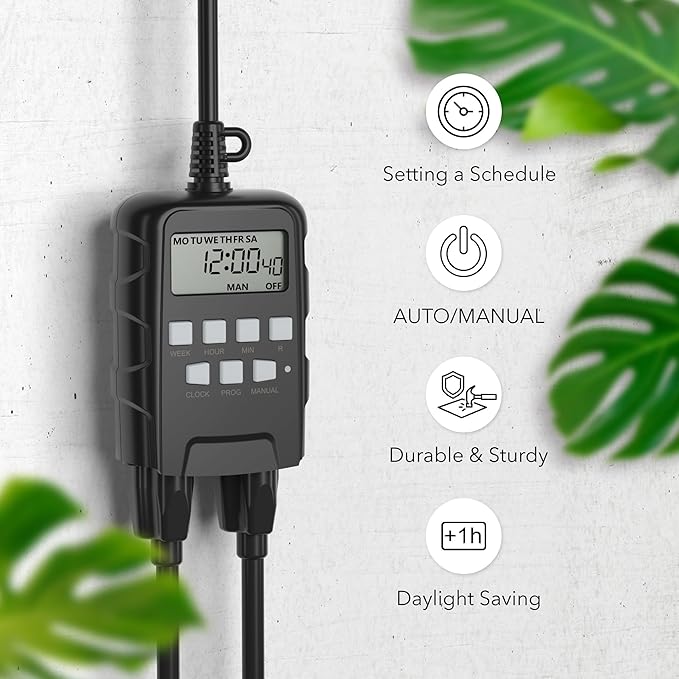 BN-LINK 7 Day Outdoor Heavy Duty Digital Programmable Timer, Outdoor Timer - Image 4