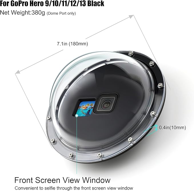 Dome Port for GoPro Hero 9 10 11 12 13 Black- Underwater Waterproof Dome Port - Image 2
