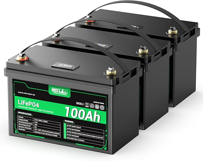 HQST 12 Volt 100Ah Lithium Iron Phosphate Battery by HQST