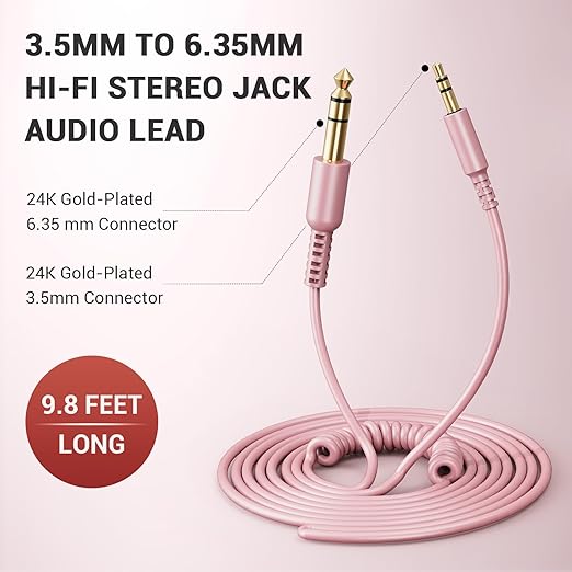OneOdio 6.35mm to 3.5mm 6.6-9.8FT Stereo Adapter Cable Compatible - Image 4