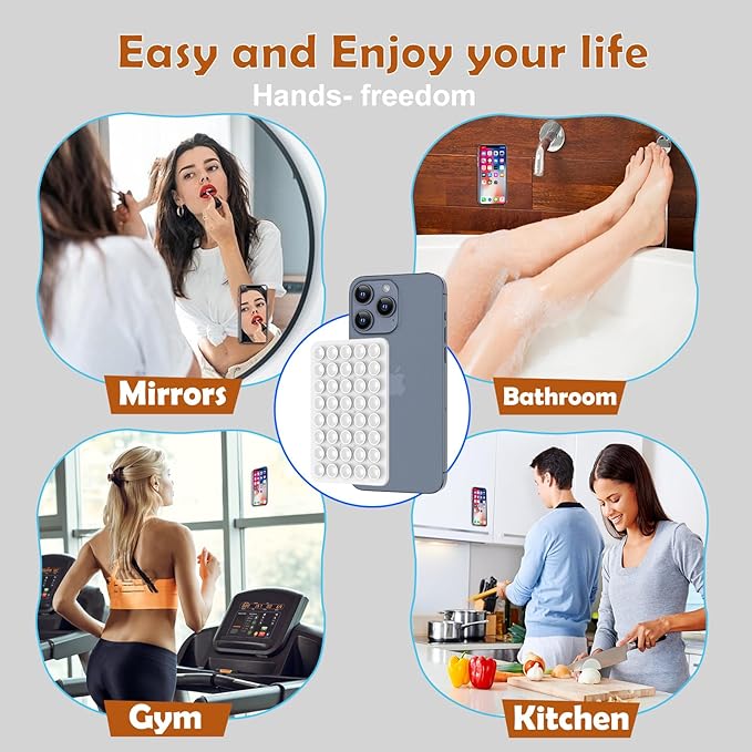 Silicone Double Sided Suction Phone Case Mount, Detachable Hands Free & Strong - Image 8