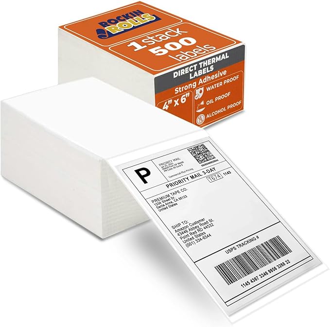 Rockin Rolls Direct Thermal Shipping Labels by RockinRolls